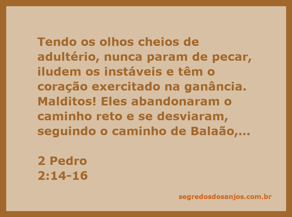 Ilustração de 2 Pedro 2:14-16, representando a advertência contra a ganância e a insensatez, com a jumenta que fala ao profeta Balaão.