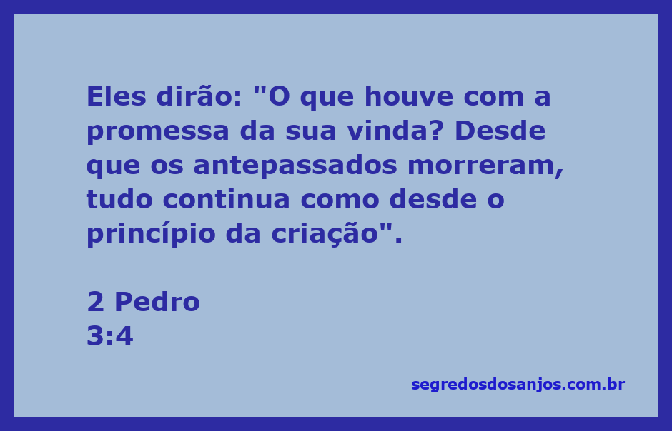 Representação artística da passagem de 2 Pedro 3:4, refletindo a dúvida sobre a vinda do Senhor.