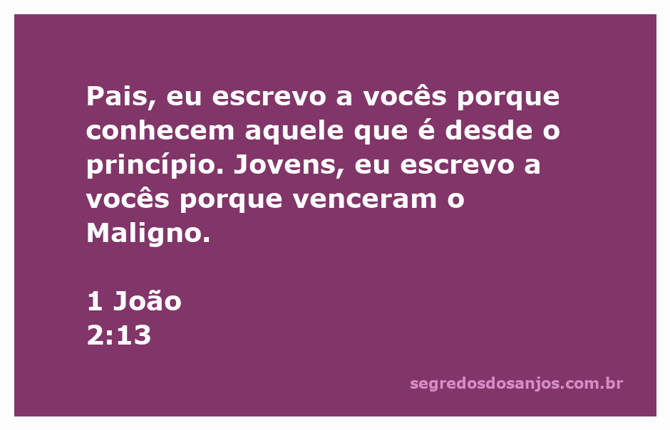 Imagem representativa do versículo de 1 João 2:13, destacando a mensagem de conhecimento e vitória sobre o Maligno.