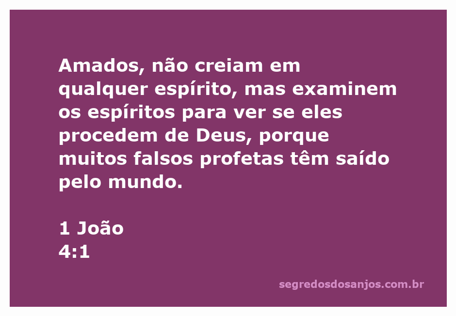 Imagem representando a passagem bíblica de 1 João 4:1 sobre discernimento espiritual.