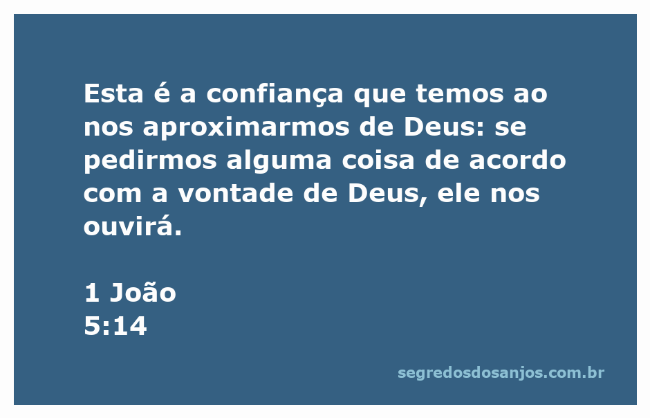 Imagem representativa da confiança em Deus com o versículo 1 João 5:14 sobre oração e vontade divina.