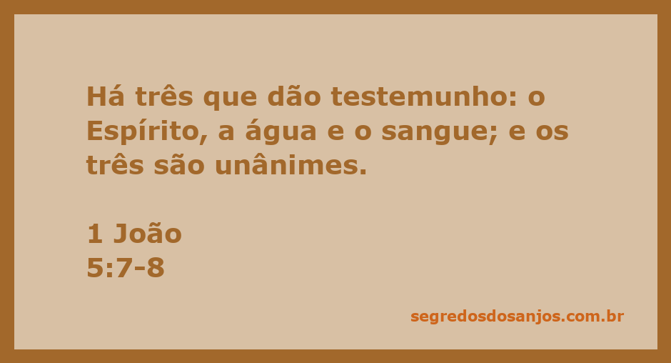 Versículo 1 João 5:7-8 destacando o testemunho do Espírito, da água e do sangue.