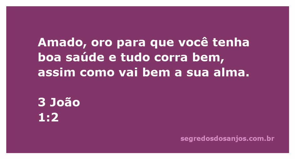 Versículo de 3 João 1:2 sobre saúde e bem-estar espiritual
