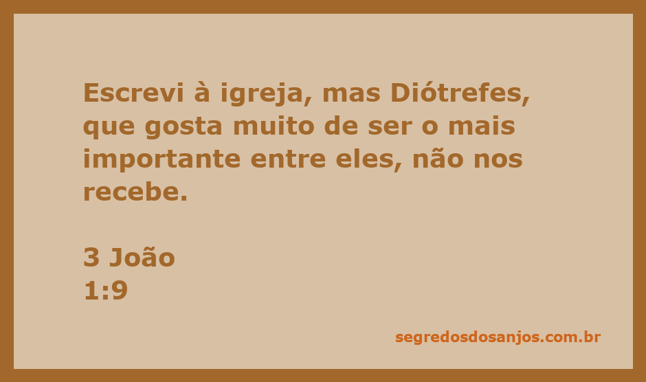 Imagem ilustrativa do versículo 3 João 1:9, abordando a rejeição e a busca por poder entre os líderes da igreja.