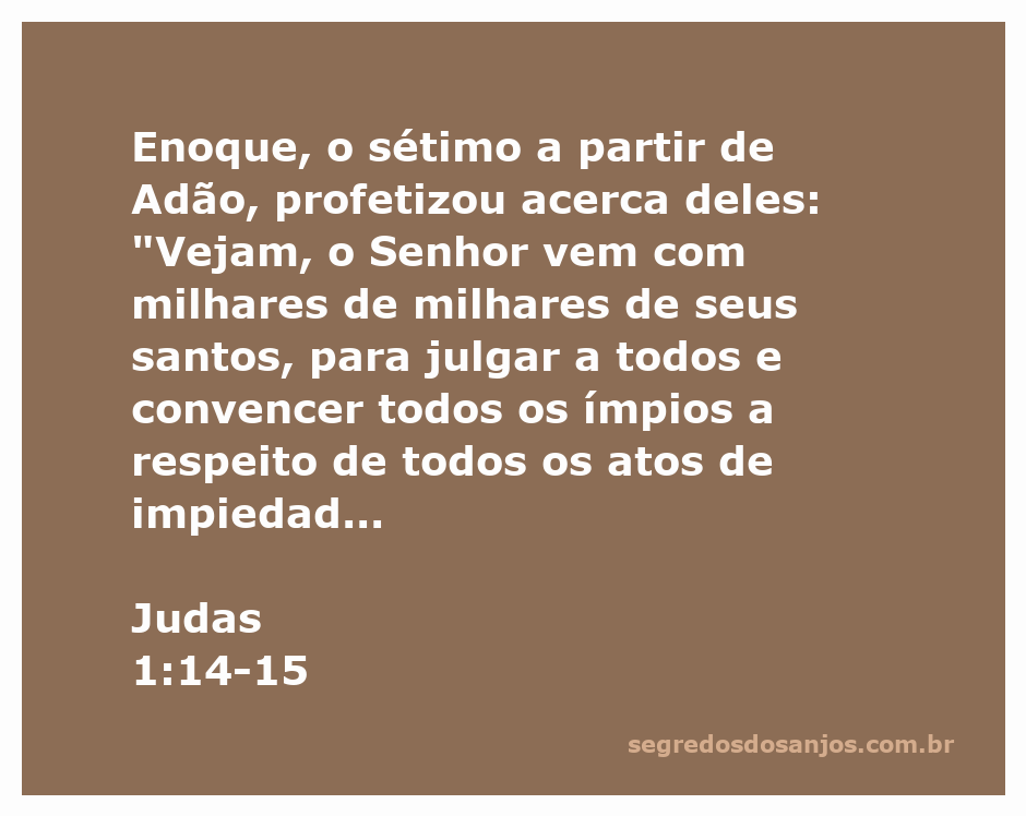 Ilustração de Enoque profetizando sobre o juízo de Deus com milhares de santos.