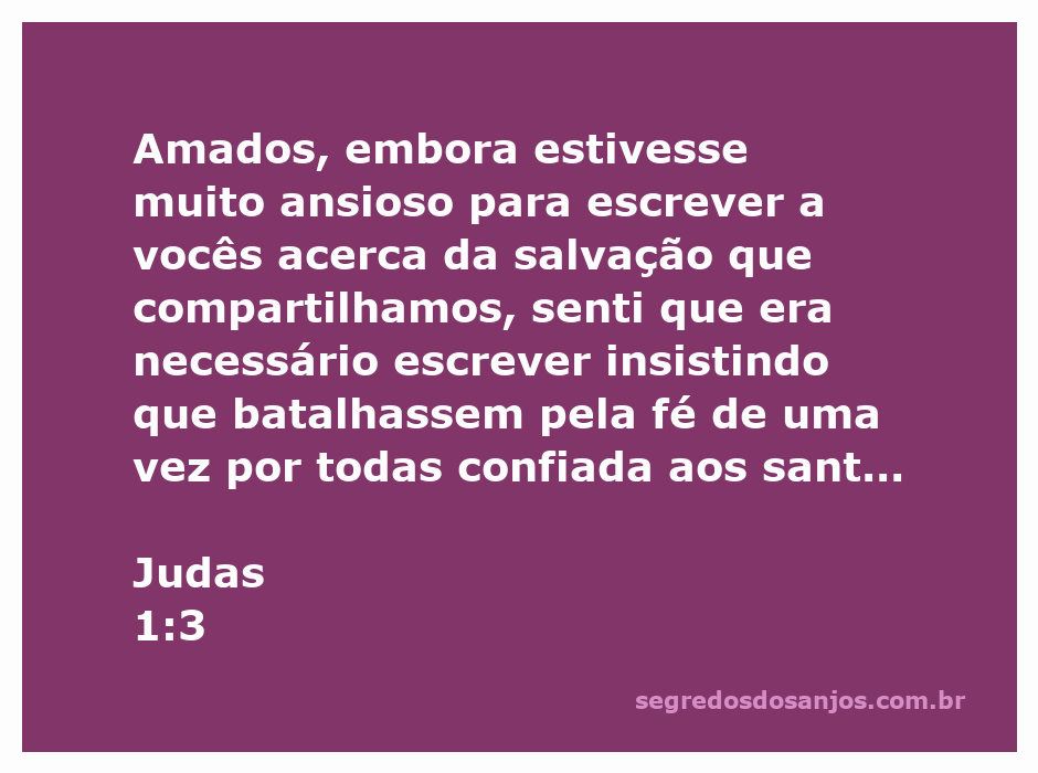 Versículo de Judas 1:3 destacando a importância de batalhar pela fé