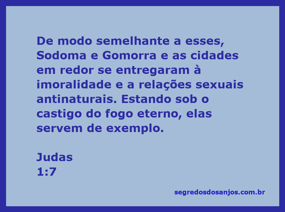 Ilustração representando a destruição de Sodoma e Gomorra como advertência contra a imoralidade.
