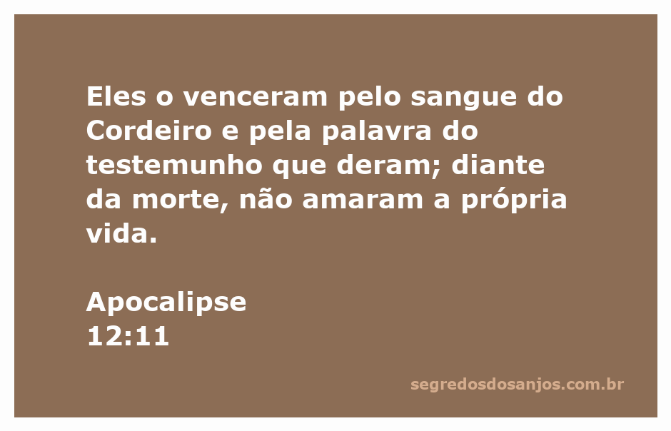Ilustração do versículo Apocalipse 12:11, simbolizando a vitória pelo sangue do Cordeiro.