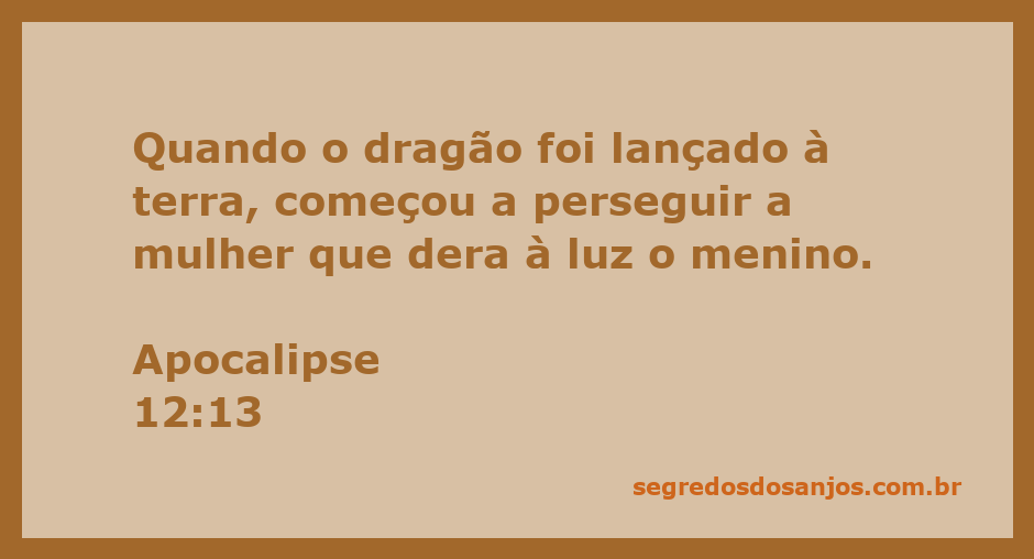 Imagem representando o dragão perseguindo a mulher que deu à luz o menino, simbolizando a batalha espiritual descrita em Apocalipse 12:13.