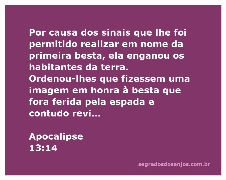 Imagem representativa de Apocalipse 13:14, mostrando a primeira besta e os sinais que enganaram os habitantes da terra.