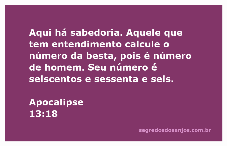 Imagem representativa do versículo Apocalipse 13:18, destacando o número da besta, 666.