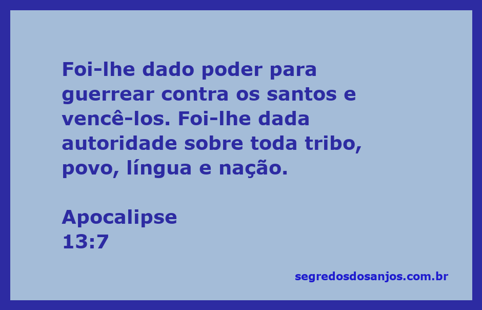 Ilustração do versículo Apocalipse 13:7, representando a batalha espiritual e a autoridade sobre as nações.