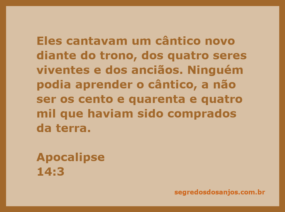 Imagem de um grupo de 144.000 pessoas cantando um cântico novo diante do trono celestial em Apocalipse 14:3.