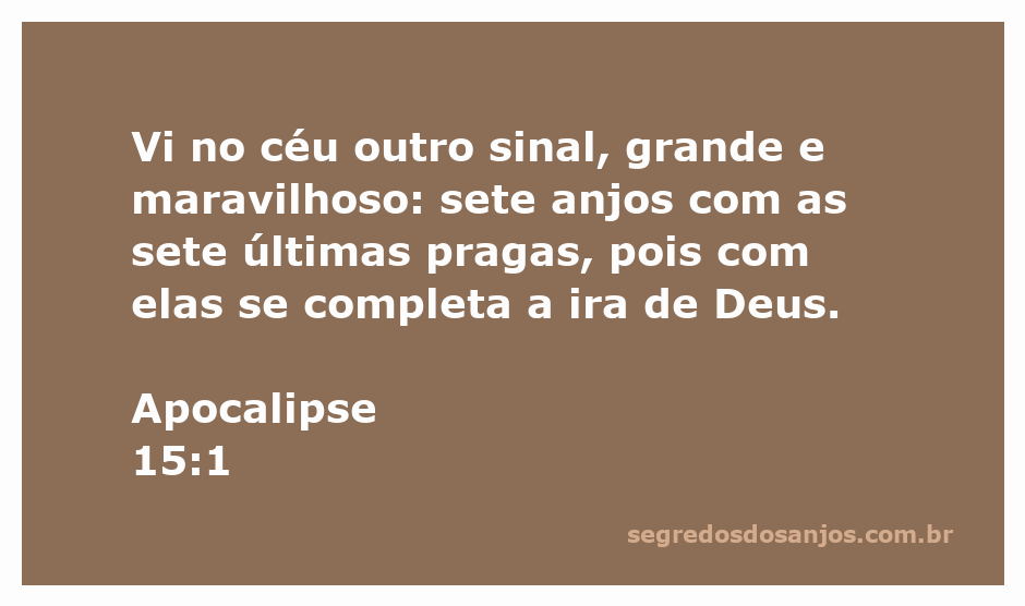 Imagem dos sete anjos com as sete últimas pragas do Apocalipse, simbolizando a ira de Deus.