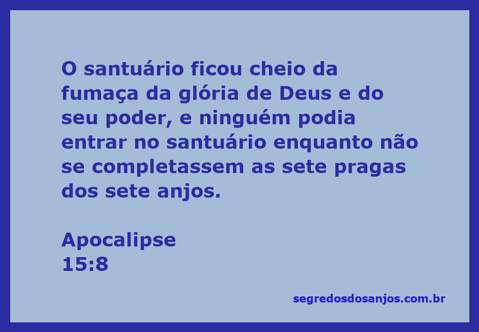 Ilustração do santuário celestial cheio da fumaça da glória de Deus, simbolizando seu poder e majestade.