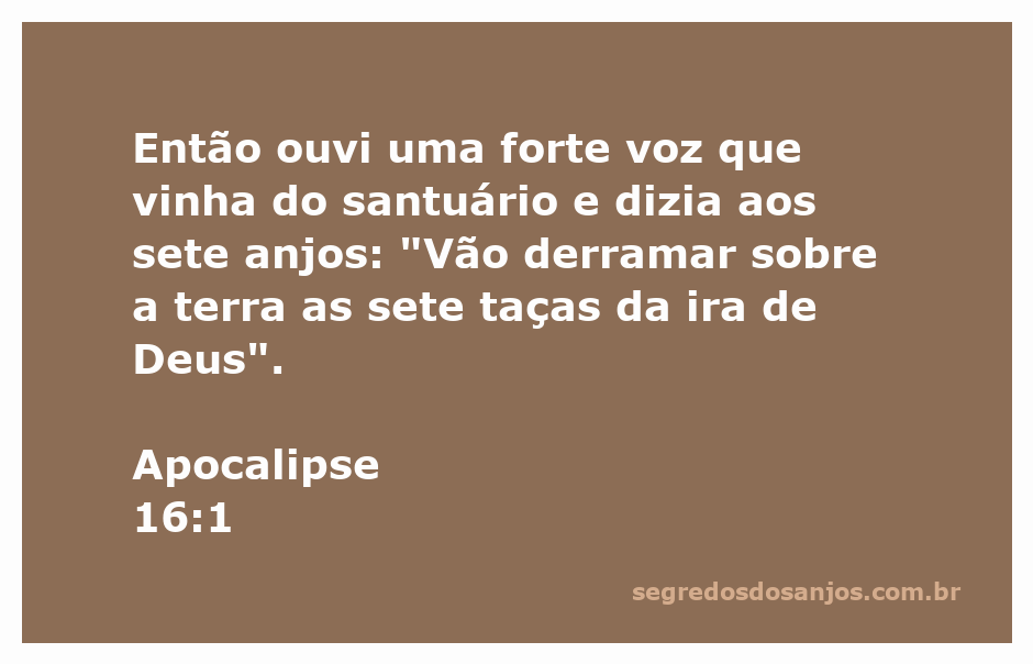 Imagem representando os sete anjos com as taças da ira de Deus conforme descrito em Apocalipse 16:1.