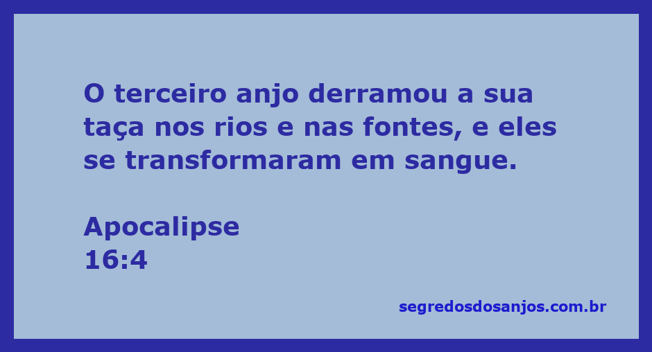 Imagem representativa do terceiro anjo derramando sua taça nos rios que se transformam em sangue.