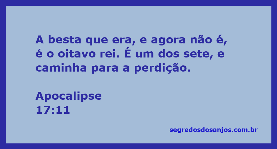 Imagem representando a besta de Apocalipse 17:11, simbolizando o oitavo rei que caminha para a perdição.