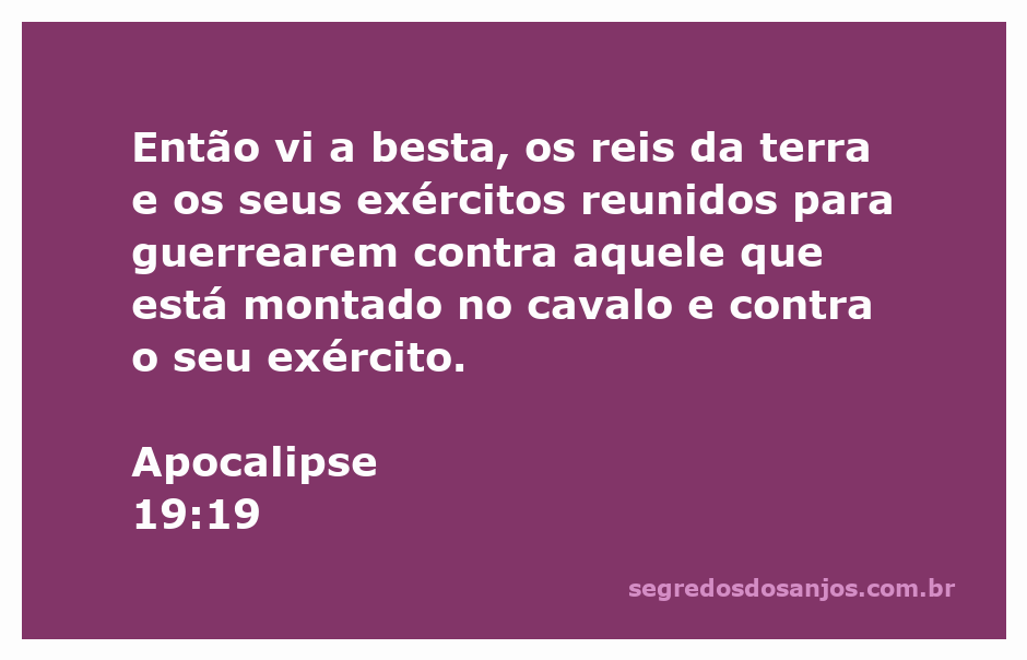Imagem representativa da batalha final em Apocalipse 19:19, mostrando a besta e os reis da terra se preparando para a guerra.