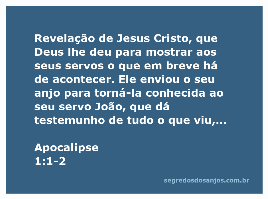 Imagem representativa da Revelação de Jesus Cristo conforme Apocalipse 1:1-2, ilustrando a mensagem divina enviada por Deus ao servo João.