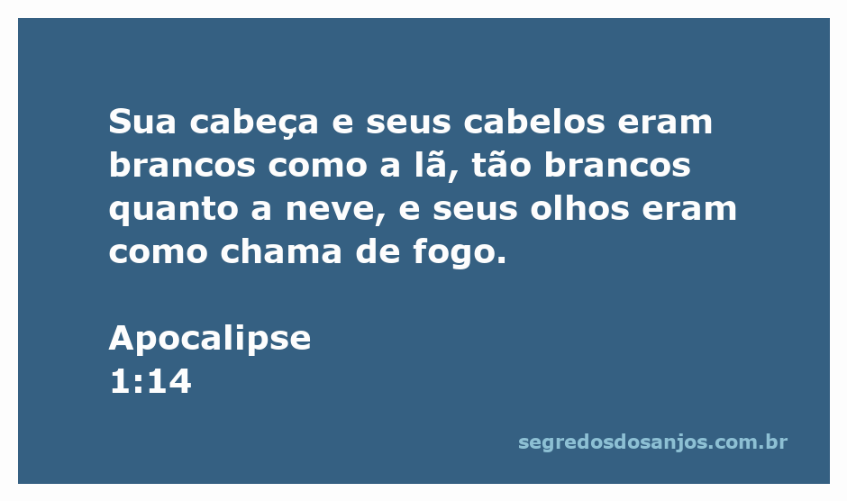 Imagem representando a visão de Cristo com cabelo branco e olhos como chamas de fogo, conforme descrito em Apocalipse 1:14.