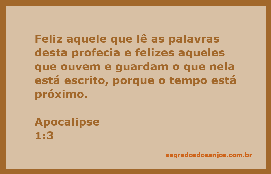Ilustração do versículo Apocalipse 1:3 sobre a felicidade de ler e guardar as palavras da profecia.