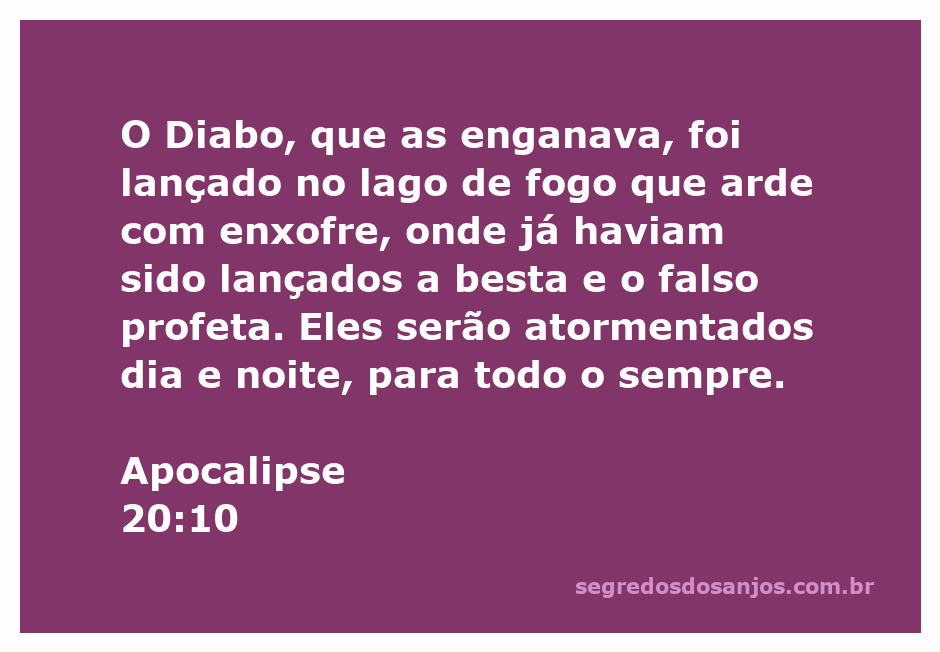 Imagem simbólica do lago de fogo representando o destino do Diabo, da besta e do falso profeta, conforme Apocalipse 20:10.