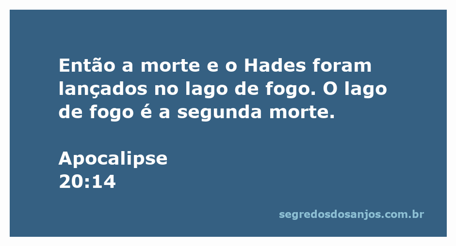 A representação simbólica da morte e do Hades sendo lançados no lago de fogo, simbolizando a segunda morte conforme Apocalipse 20:14.