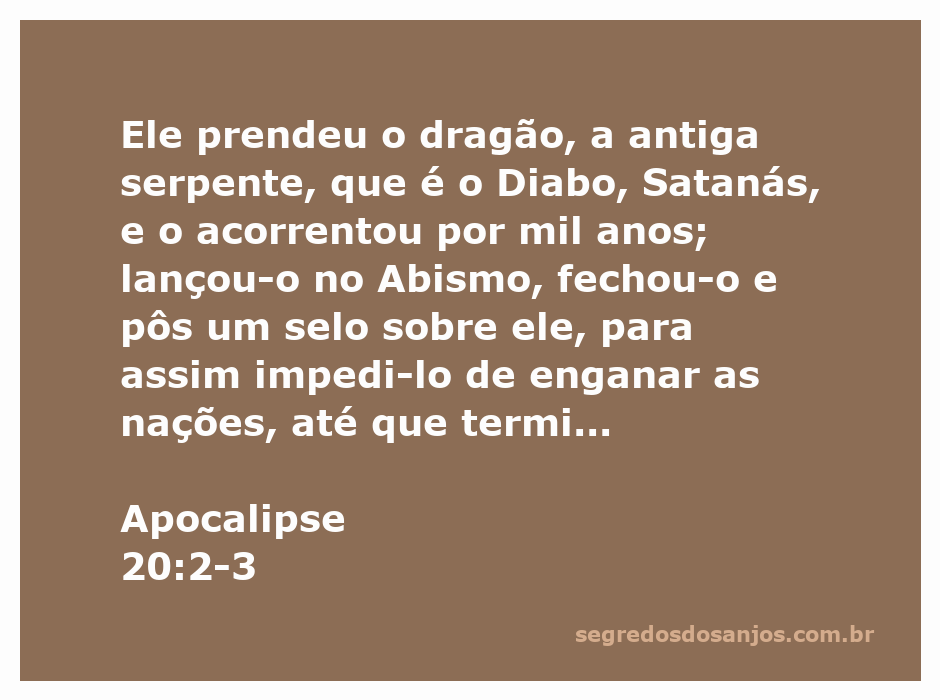Imagem representando a prisão do dragão, simbolizando o Diabo, em Apocalipse 20:2-3