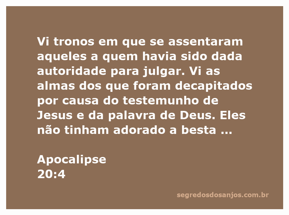 Visão de tronos e almas ressuscitadas em Apocalipse 20:4, simbolizando a autoridade de julgar e a fidelidade a Cristo.