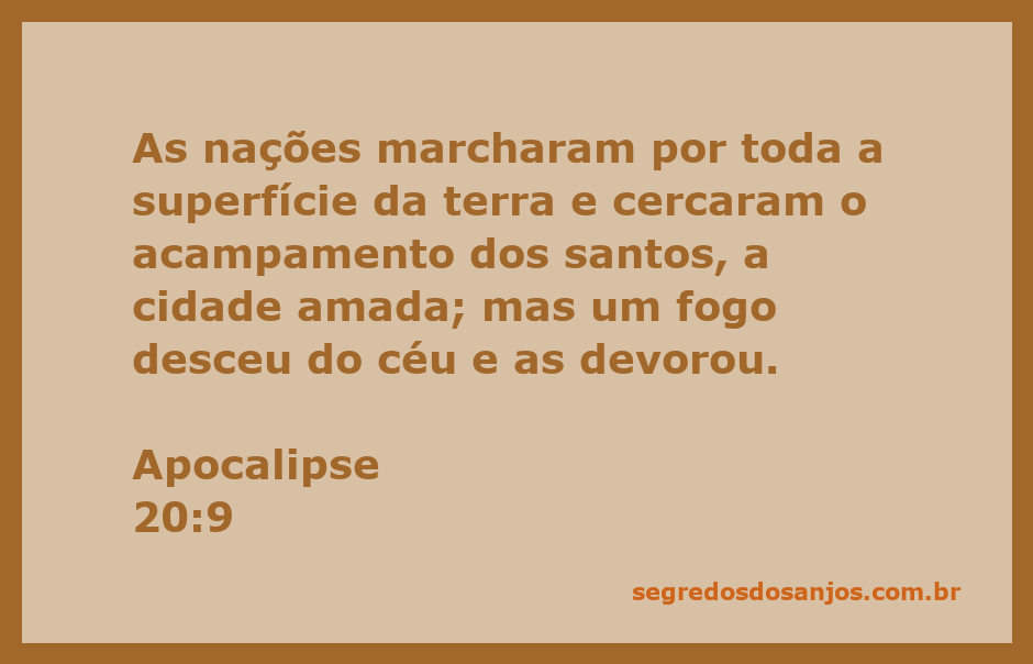Imagem representativa da batalha final em Apocalipse 20:9, mostrando nações cercando o acampamento dos santos enquanto fogo desce do céu.