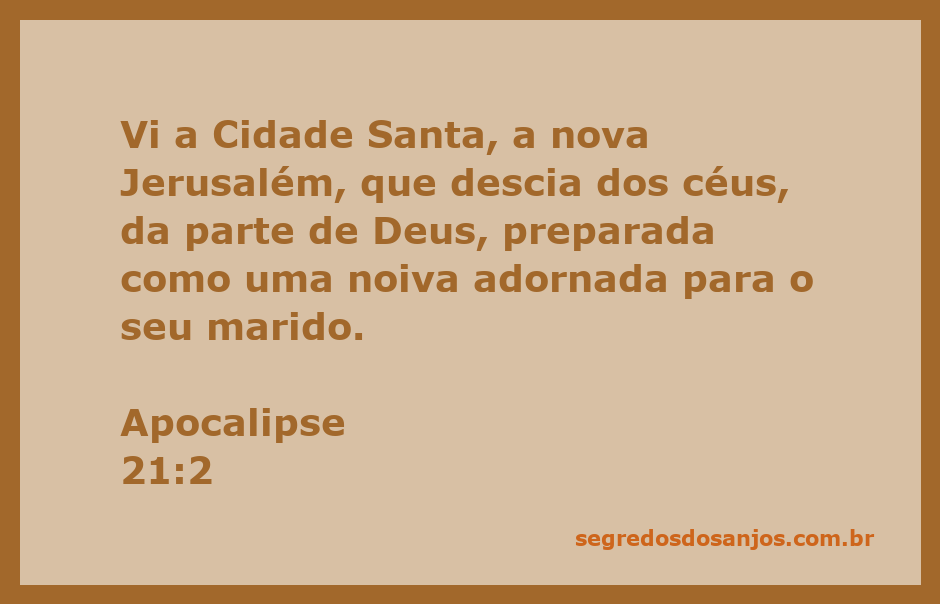 Imagem da nova Jerusalém descendo do céu, representando a Cidade Santa adornada como uma noiva.