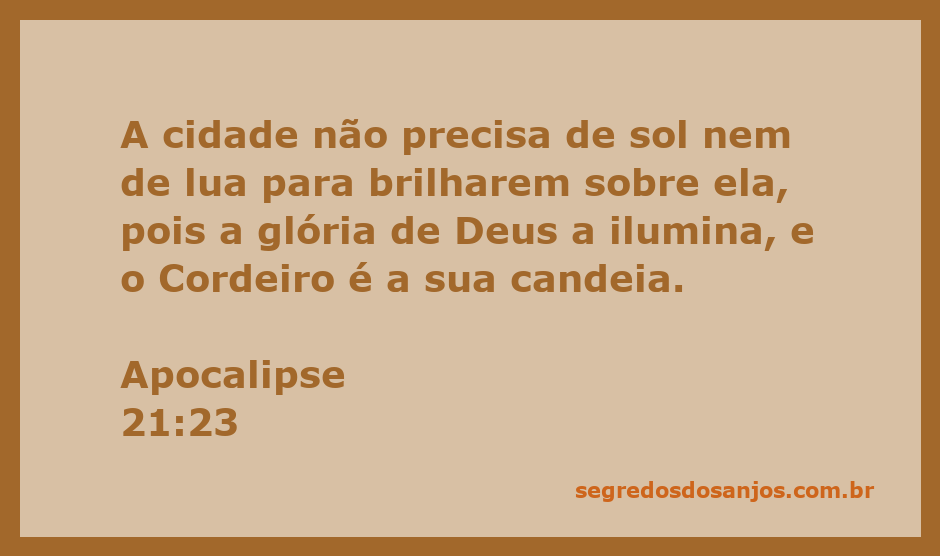 Imagem da nova Jerusalém iluminada pela glória de Deus, sem necessidade de sol ou lua.