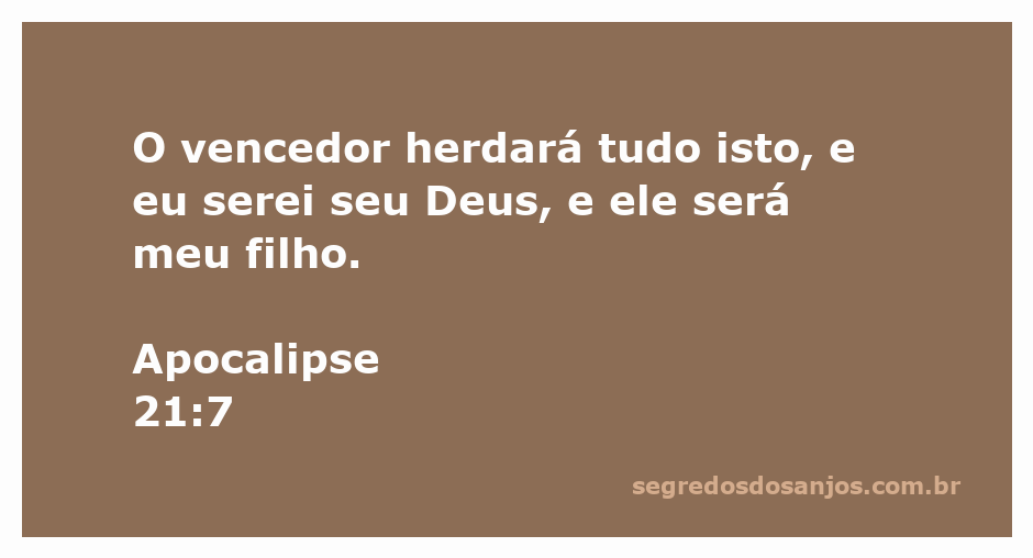 Imagem que representa a promessa de Deus para os vencedores baseada em Apocalipse 21:7.