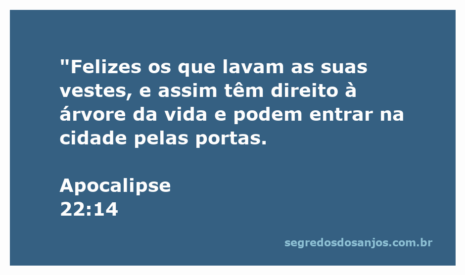 Ilustração da árvore da vida e portas da cidade celestial, representando a bênção para aqueles que lavam suas vestes conforme Apocalipse 22:14.