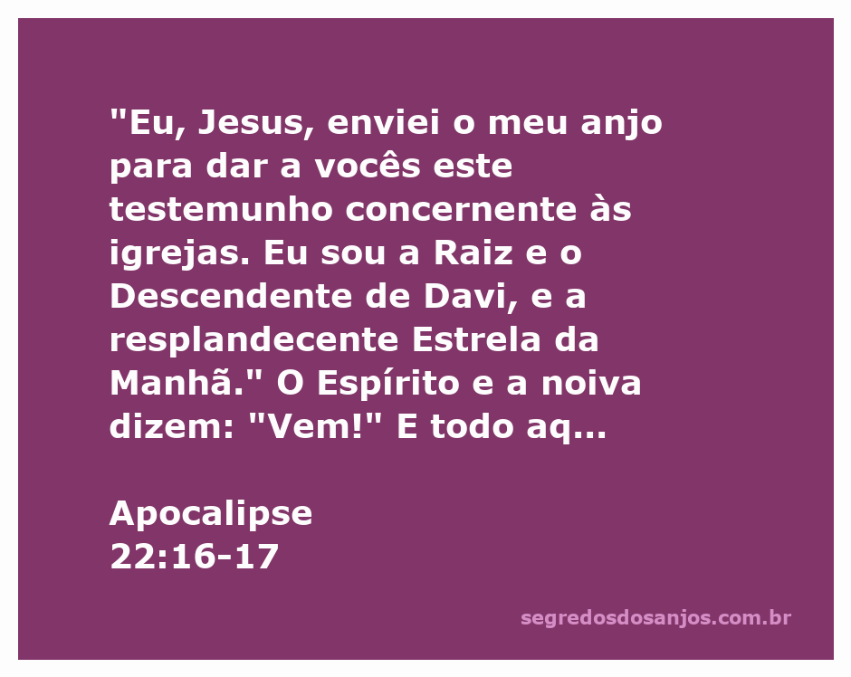 Imagem representativa de Apocalipse 22:16-17, com Jesus como a Estrela da Manhã e o convite à água da vida.