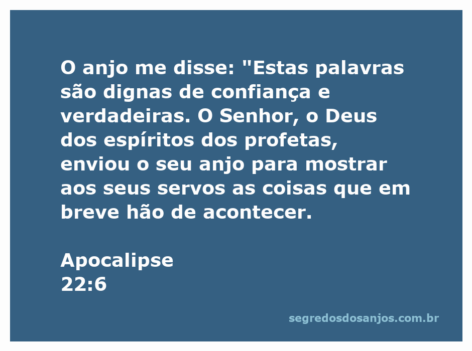 Imagem de um anjo comunicando a mensagem de Deus sobre as coisas que hão de acontecer, inspirada em Apocalipse 22:6.