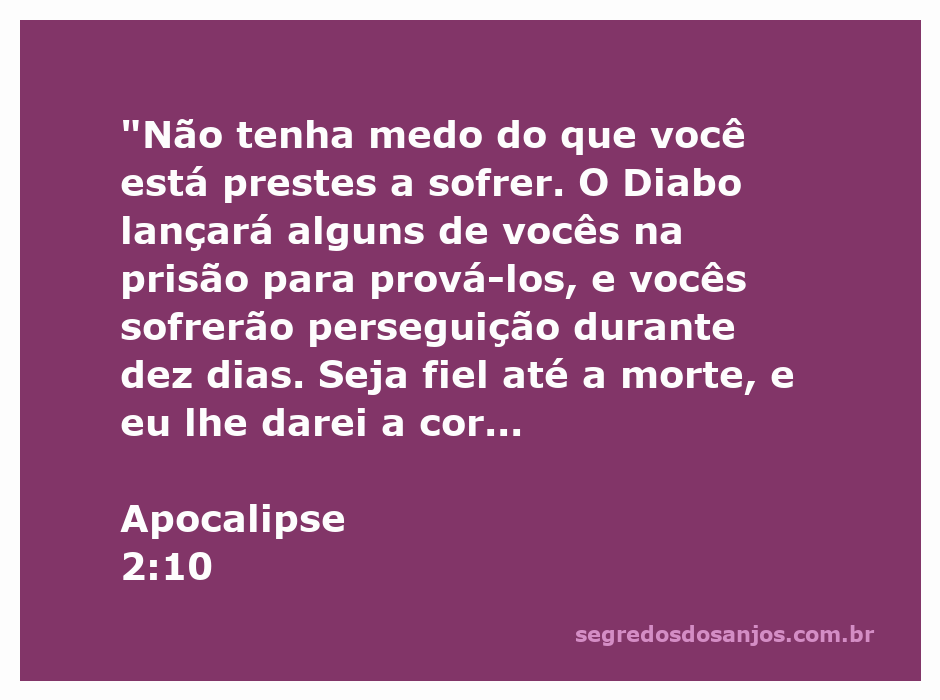 Imagem inspiradora representando Apocalipse 2:10, enfatizando a fidelidade e a coroa da vida prometida por Deus.