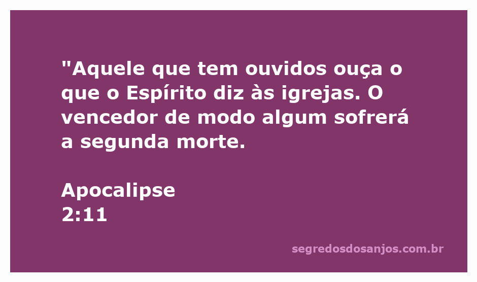 Imagem representativa do versículo Apocalipse 2:11, destacando a mensagem de ouvir o Espírito e a promessa de vitória sobre a segunda morte.