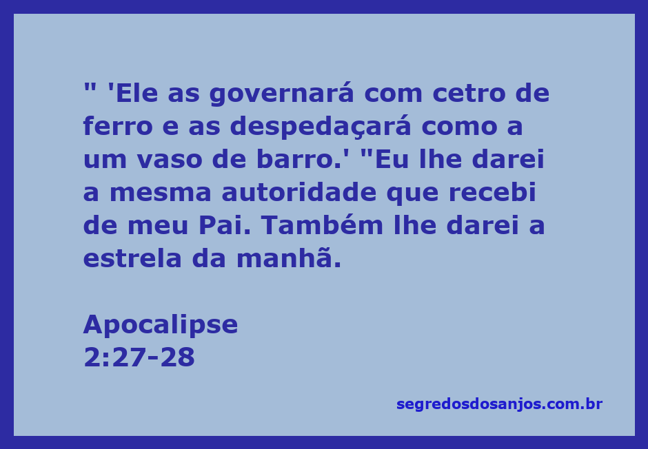 Imagem representativa de Apocalipse 2:27-28, simbolizando a autoridade e poder divinos.