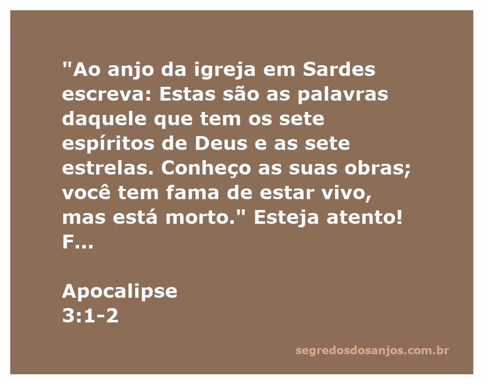 Imagem representativa da passagem Apocalipse 3:1-2, com um foco na mensagem de vigilância e fortalecimento da fé.