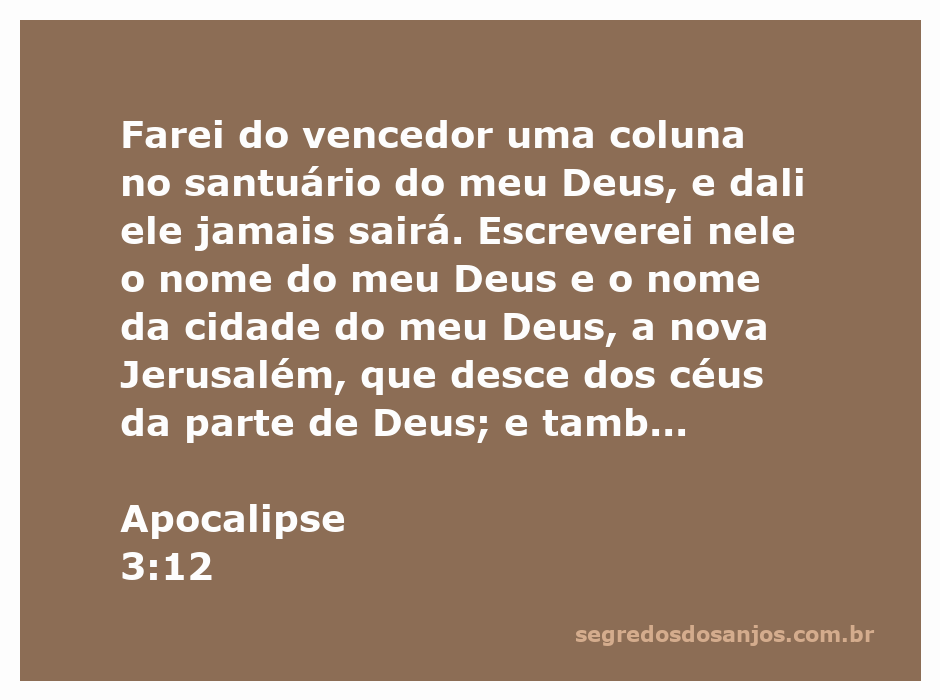 Ilustração da passagem Apocalipse 3:12, destacando a promessa de Deus para o vencedor