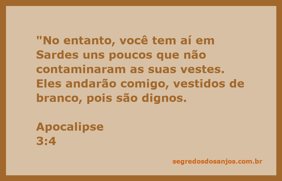 Imagem representativa de Apocalipse 3:4, destacando os que permanecem puros e dignos.