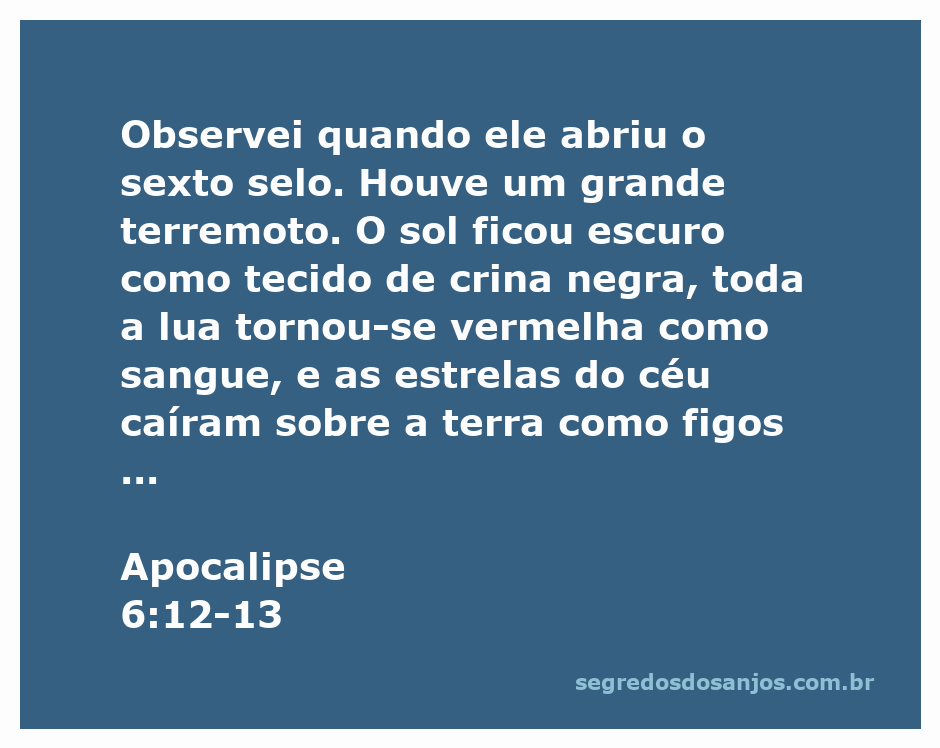 Cenário apocalíptico com terremoto, sol escuro e lua vermelha, representando Apocalipse 6:12-13.