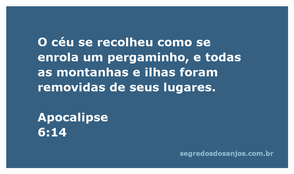 Representação do céu se recolhendo como um pergaminho, com montanhas e ilhas sendo removidas de seus lugares.
