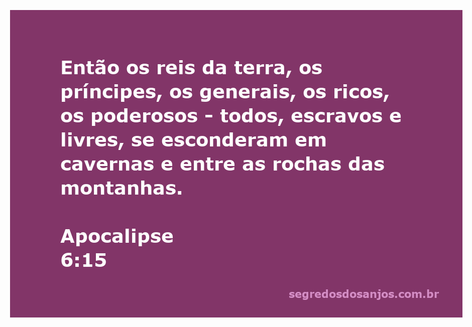 Reis e poderosos se escondendo em cavernas, simbolizando o temor e a fuga no Apocalipse.