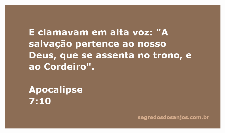 Imagem de adoradores clamando a Deus e ao Cordeiro no céu, representando a salvação.