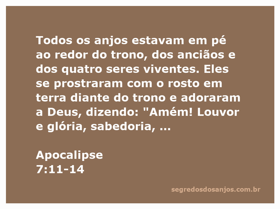 Anjos e anciãos adorando Deus diante do trono celestial, representando a adoração e a purificação das vestes no sangue do Cordeiro.