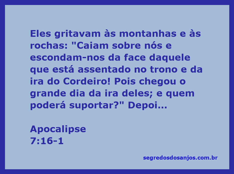 Imagem representando os anjos nos quatro cantos da terra, segurando os ventos enquanto pessoas clamam por proteção da ira divina.
