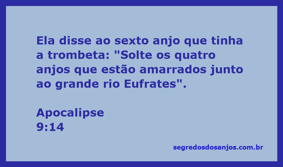 Os quatro anjos amarrados junto ao rio Eufrates, representando a passagem de Apocalipse 9:14.